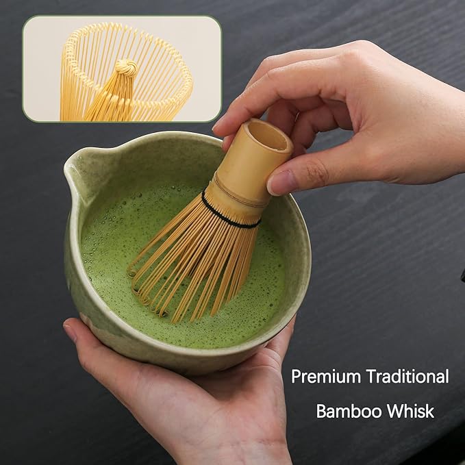 TANG PIN 10Pcs Matcha Whisk Set, 15 OZ Matcha Bowl Kit