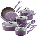 Rachael Ray Cucina Nonstick Cookware, Lavender Purple Pots and Pans Set, 12-Piece