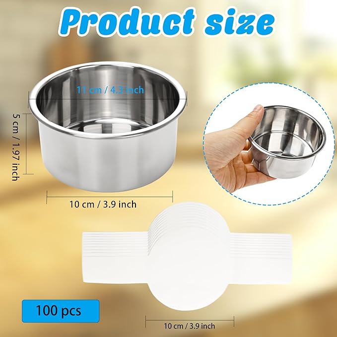 Norcoin 9 Pack 4 Inch Cake Pan Set with 100 Easy Lift Paper Liners Mini Round Cake Pan Stainless Steel Baking Pans for Oven Birthday Wedding Party Dishwasher Safe