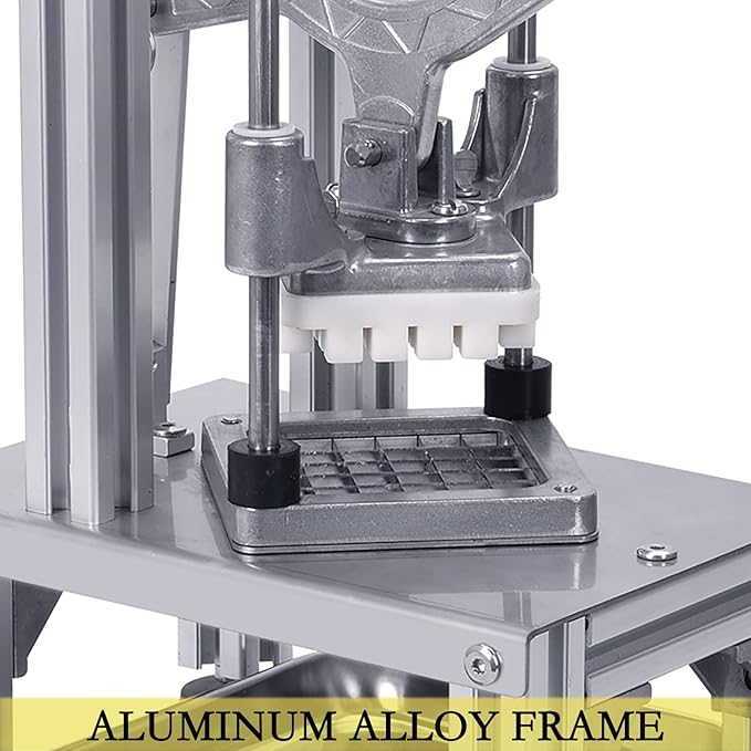Rismanor Commercial French Fries Cutter 1/4″ 3/8″ 6 Wedges 6 Wedges to Core Stainless Steel Blades Potato Slicer Fruit Chopper for Restaurant Home Kitchen Cutting, Sliver