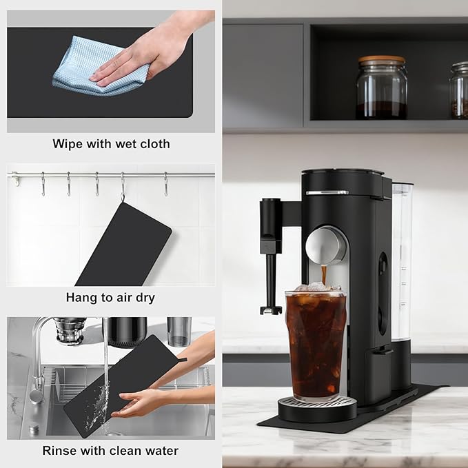 Xykzra Sliding Pad for Ninja Single Serve Coffee Maker PB051 and PB041, Anti Slip Base Sliding Mat for Fast Moving, with Hanging Strap, Accessories Fit for Ninja Coffee Machine PB051/PB041, Black