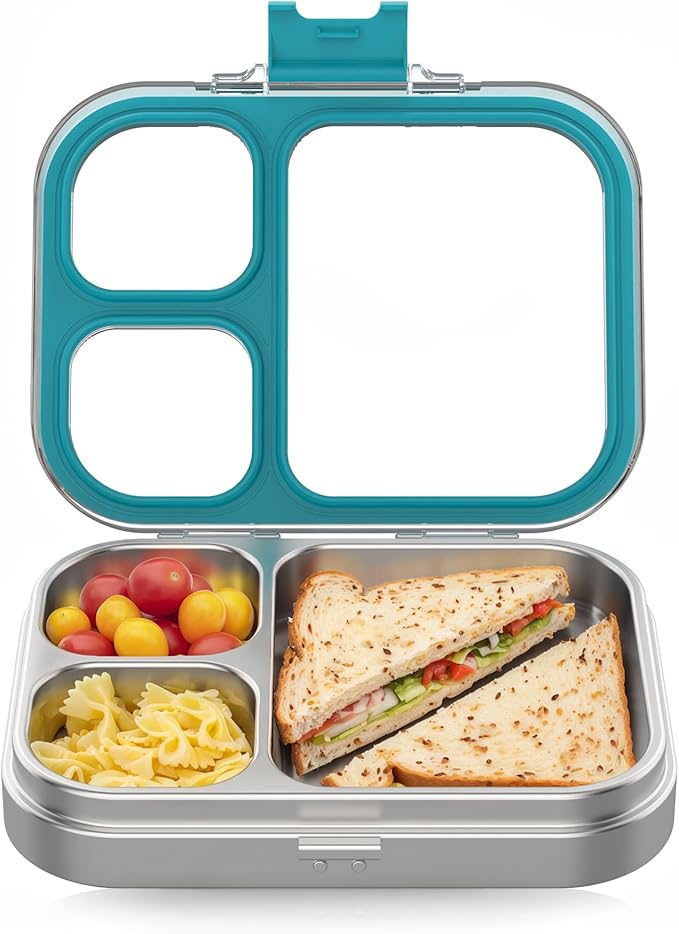 HOMEKOL Stainless Steel Bento Lunch Box, Blue, 3.3Cups