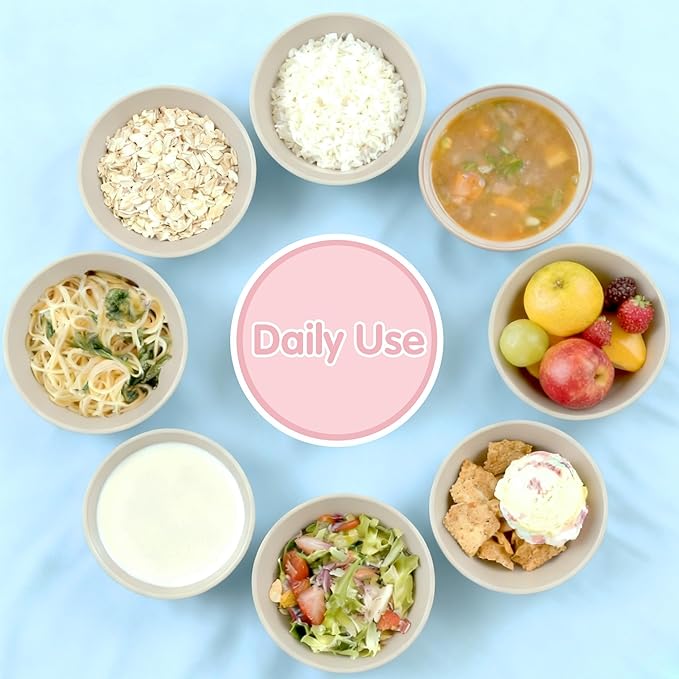 Quatish 10 PCS Unbreakable Plastic Bowls,Dishwasher & Microwave Safe Bowls, Easy-to-Clean Lightweight Snack & Soup Bowl,Multi-Color Portable for Picnics Plastic Bowls Set, Blue