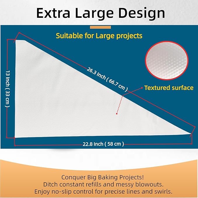 Kitchsphere XXXL 26 Inch Piping Bags 100pk, Anti-Burst Knot-to-Seal Pastry