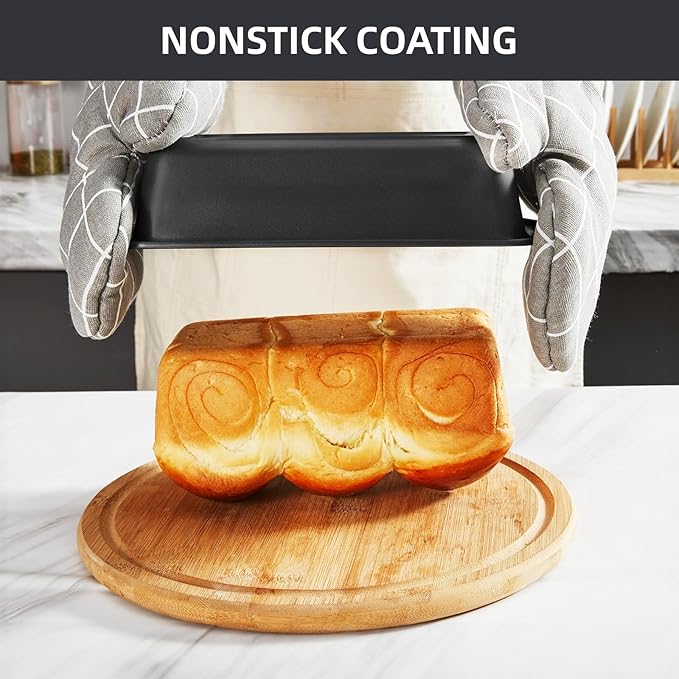 CasaCulina Baking Pans Set, 5-Piece Nonstick Bakeware Sets, Black
