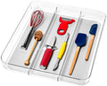 madesmart Clear 3 Compartment Utensil Tray, Grey