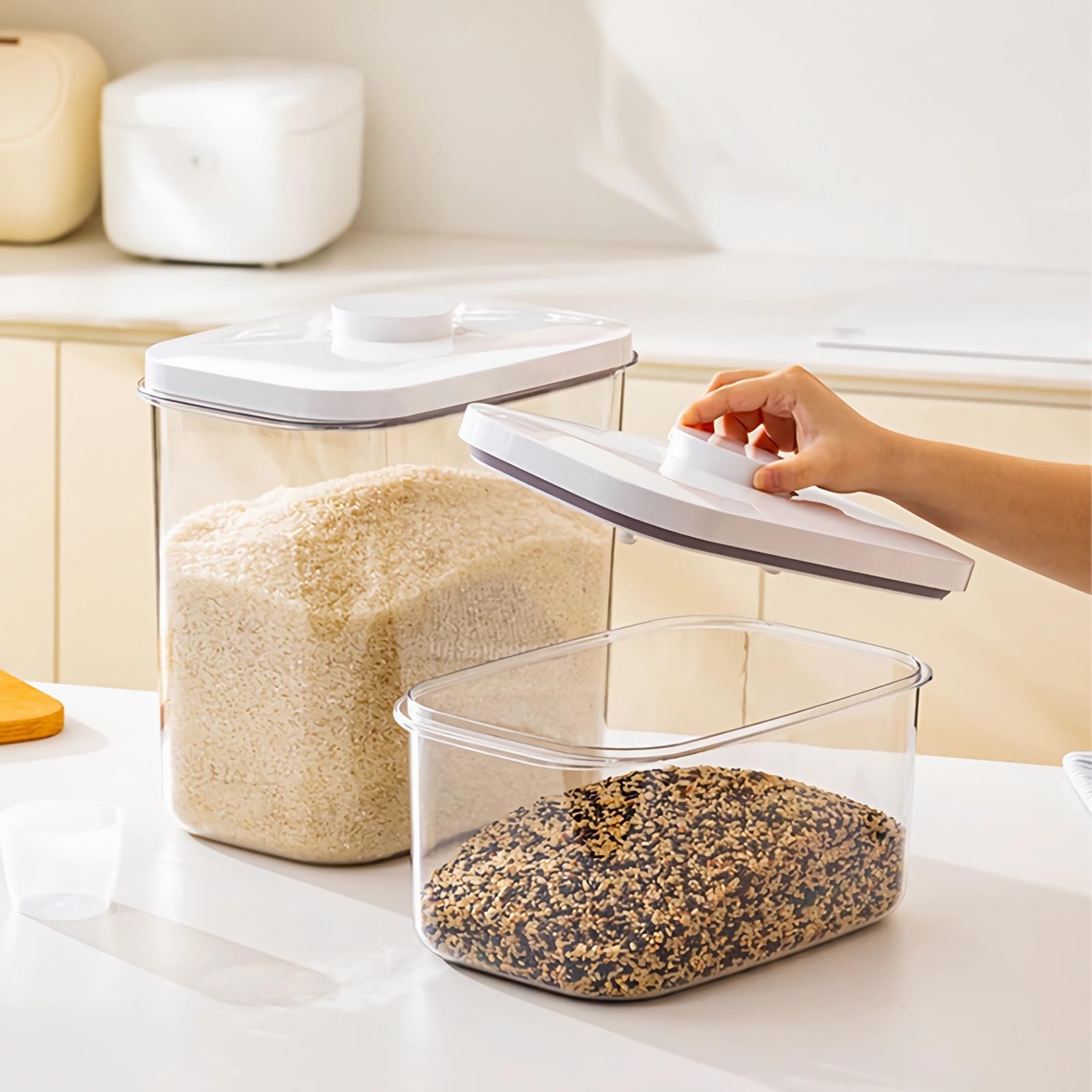 Airtight 12 Lbs Flour Sugar Storage Containers 6.34 Qt Rice Holder BPA Free