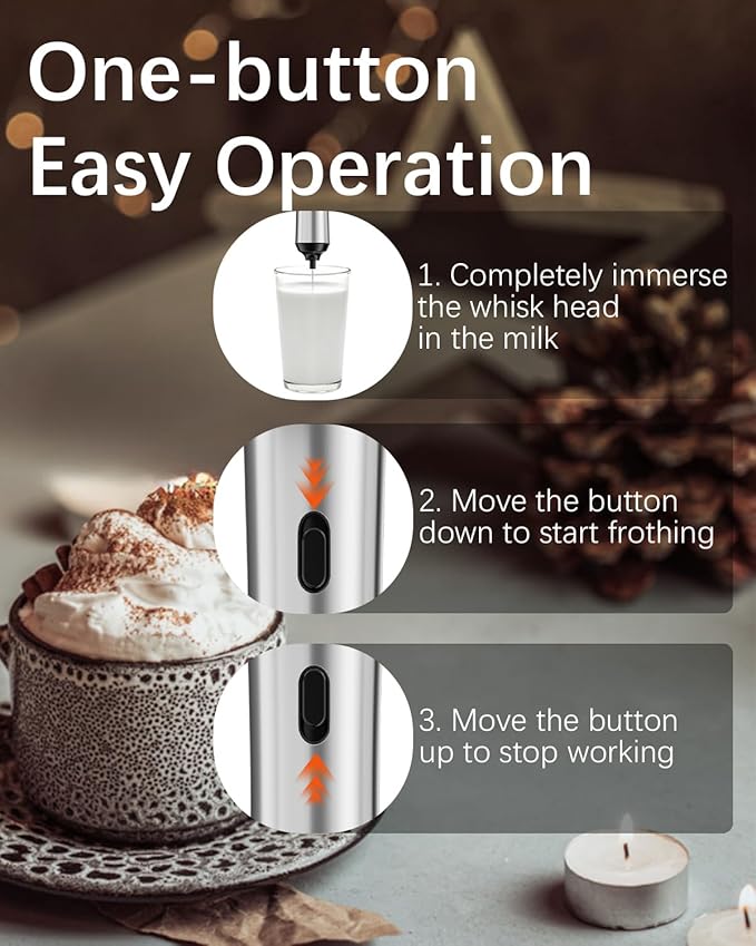 QTDHG Rechargeable Milk Frother with Stand