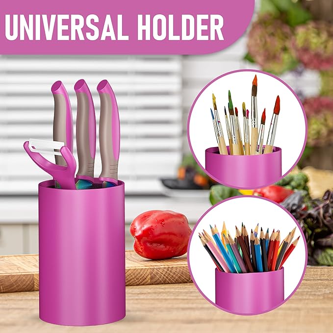 TruChef 5-Piece Kids Knife Set for Real Cooking | Stainless Steel Chef, Paring & Serrated Knives with Peeler & Holder | Safe Junior Chef Cooking Set for Kids (5 pcs, Pink)
