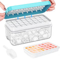 PHINOX Ice Cube Tray with Lid and Bin, Easy Release 28 Cubes for Freezer