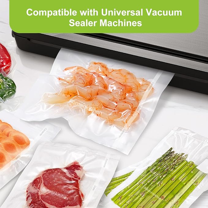 Bonsenkitchen Vacuum Sealer Bags, 11" x 20' Rolls 2 Pack for Food Storage