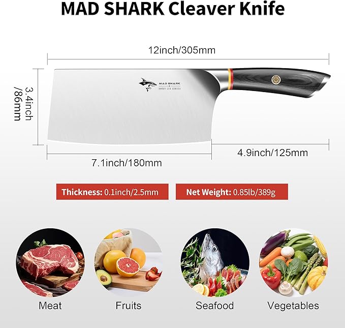 MAD SHARK 7 inch Kitchen Knife with German Military Grade Composite Steel