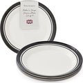 Portmeirion Potter's Stripe Dinner Plate - Black, Set of 4