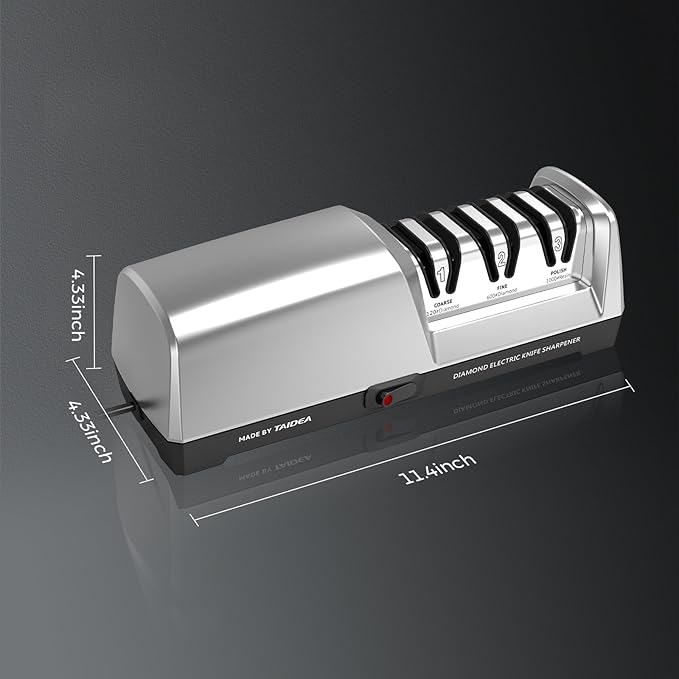 Newise Electric Knife Sharpener for Kitchen, 15° Precision Angle Guide