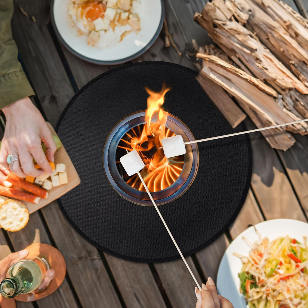 rumlick 19.5" Fire Pit Mat for Solo Stove Mesa, Oil and Waterproof Round Tabletop Under Fire Pit Mat, Portable Camping Stove Mat for Solo Stove Accessories
