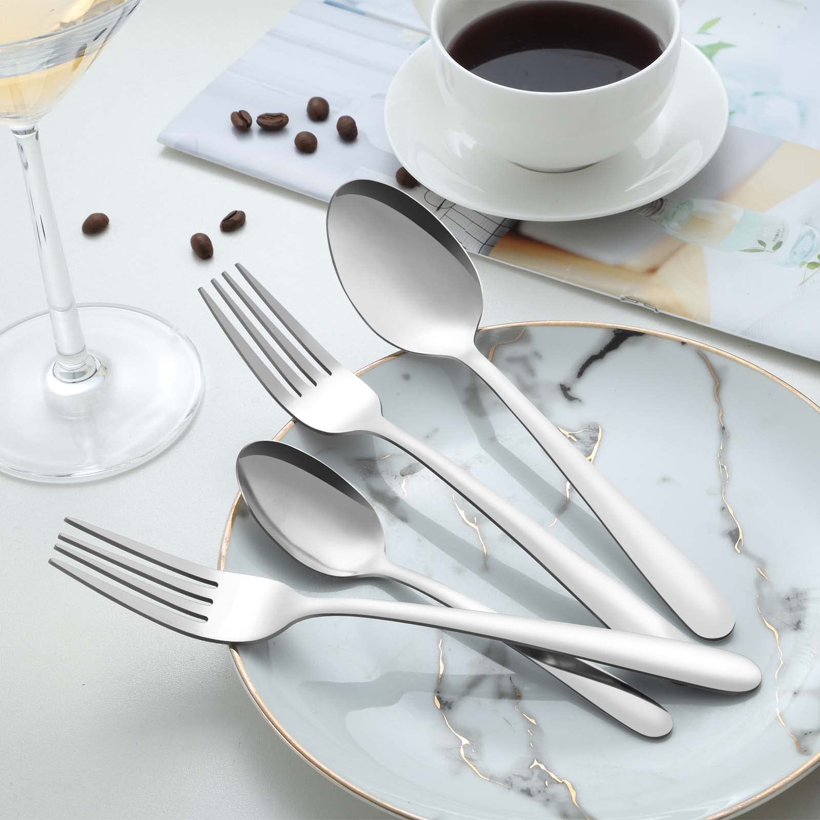 Pleafind 24-Pcs Dinner Forks, 7.1 Inch Forks Silverware, Silverware Forks, Stainless Steel Forks, Mirror Polished Forks Silverware Set, Forks Use for Home, Kitchen or Restaurant, Dishwasher Safe