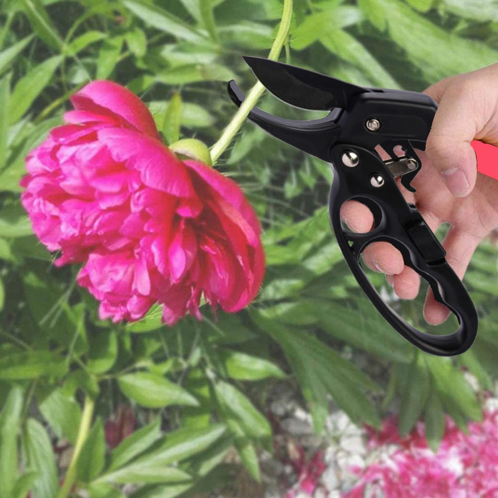 MEPEREZ Premium pruning shears for gardening, Work 3 times easier, Pruners heady duty, Sharp garden clippers cuting florist flower, hedge, herb, rose, Indoor live plants, Arthritis weak hand snips