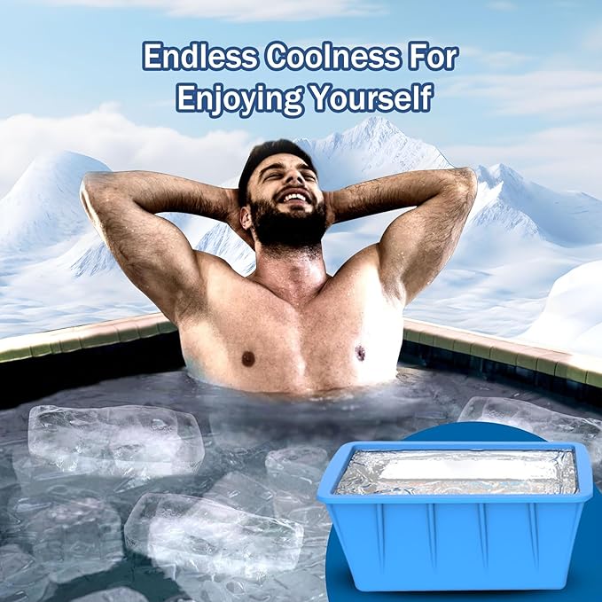 Extra Large Ice Block Molds 4 Pack 32LB for Cold Plunge Tub