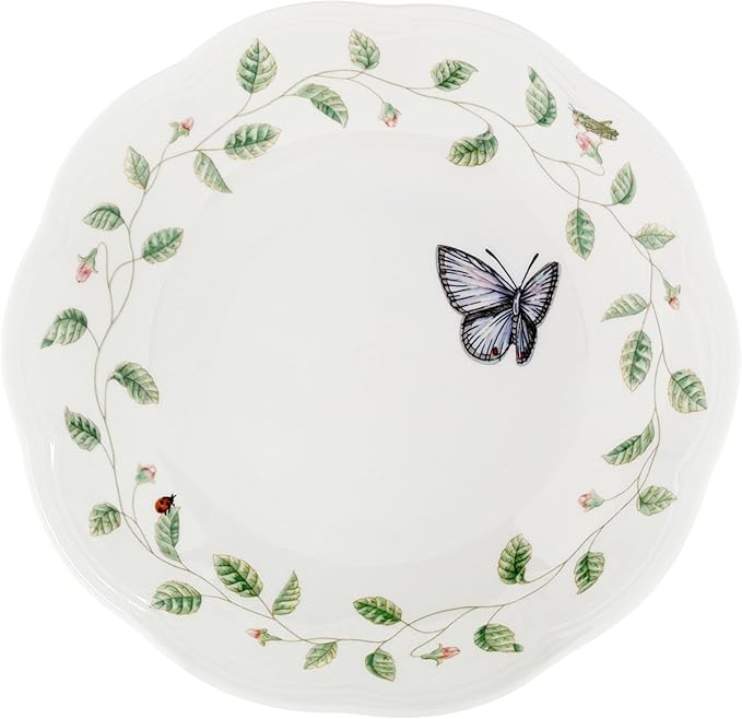 Lenox Butterfly Meadow Porcelain Pasta Bowl Set for 4, 20oz
