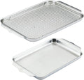 Hestan Provisions OvenBond – 3-Piece Tri-ply Baking Sheet Set Professional Stainless Steel Bakeware, Half & Quarter Sheets & Rack