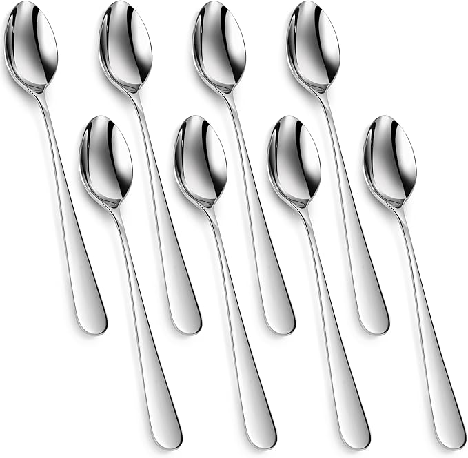 KEAWELL Premium Louise 8-Piece 7.5-Inch 18/10 Iced Tea Spoons (7.5 inch, 8)