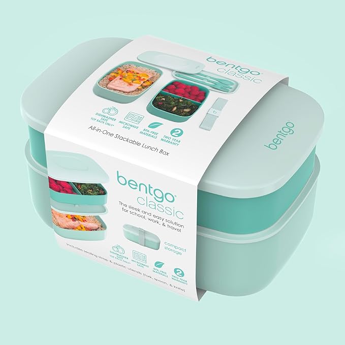 Bentgo Classic Stackable 3-Compartment Adult Bento-Style Lunch Box