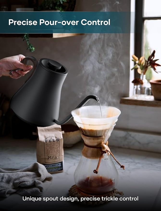 INTASTING Gooseneck Electric Kettle with 1℉ Temperature Control, 0.9 Liter