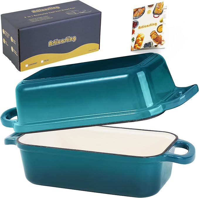 Articasting Cast Iron Loaf Pan with Lid, 9x5 Loaf Pans for Homemade Bread
