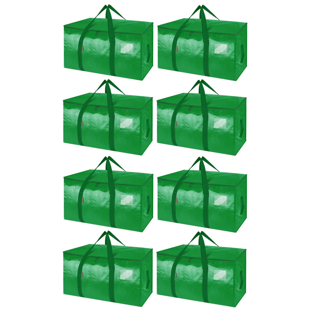 BALEINE 4-Pack Oversized Moving Bags with Reinforced Handles, Heavy-Duty Storage Tote Moving Supplies for Packaging, Camping (Blue w/Window, 4-Pack)