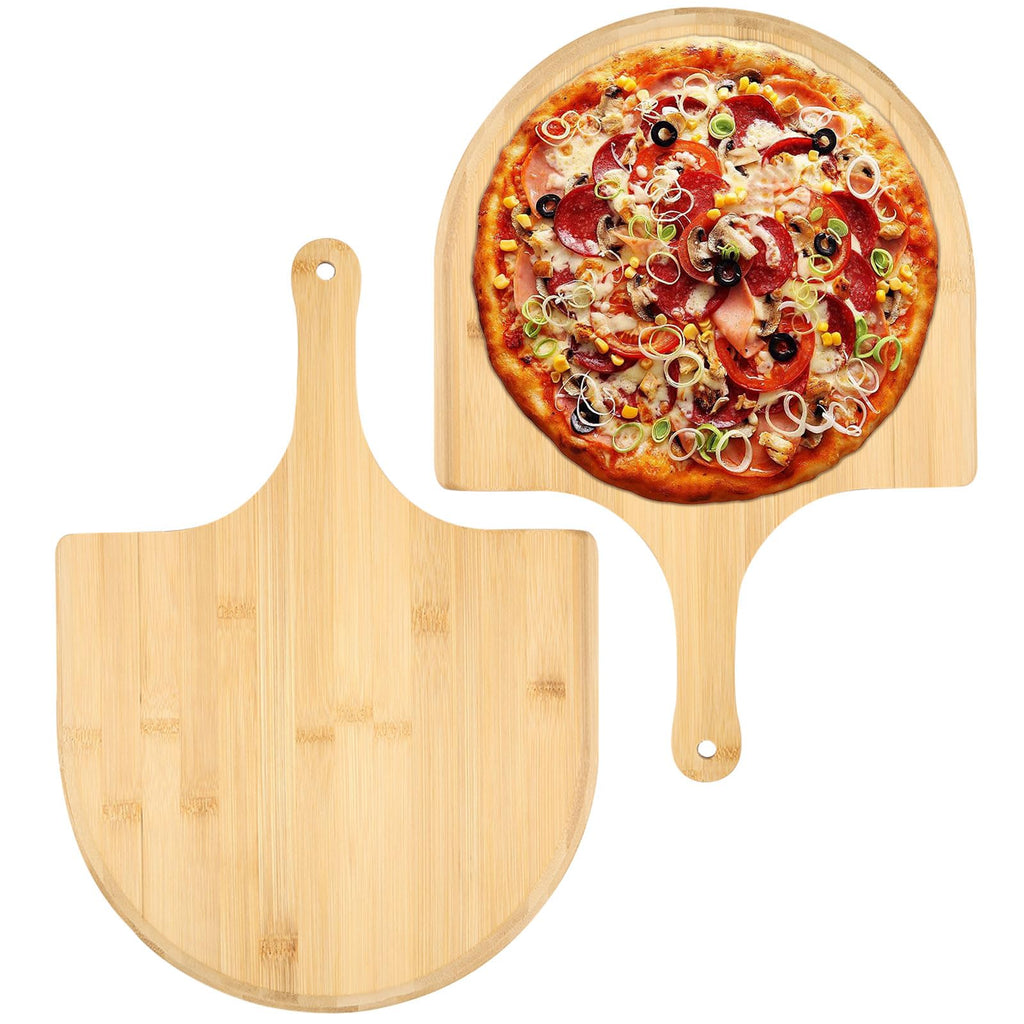 2 Pack Pizza Peel 11 Inch, Natural Bamboo Pizza Spatula Wooden Pizza Spatula Paddle Board for Home Pizza Cutting，Cheese, Bread,Fruit,Vegetable Oragaznie (2)