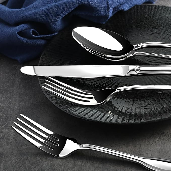 Silverware Set for 8, 40 Piece Utensils Stainless Steel Flatware Set