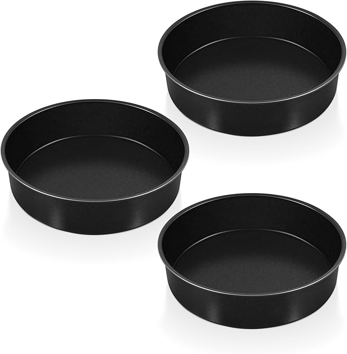 P&P CHEF 8 Inch Cake Pan Set of 3, Non-Stick Round Cake Pans