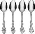 Oneida Michelangelo Fine Flatware Teaspoons, Set of 4, 18/10 Stainless Steel, Silverware Set, Dishwasher Safe
