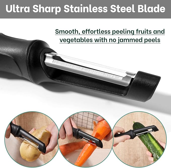 Beneno Swivel Vegetable Peeler, Premium Smooth Peeling Potato Peeler, Black