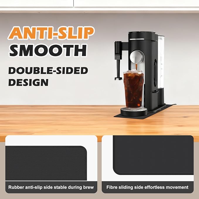 Xykzra Sliding Pad for Ninja Single Serve Coffee Maker PB051 and PB041, Anti Slip Base Sliding Mat for Fast Moving, with Hanging Strap, Accessories Fit for Ninja Coffee Machine PB051/PB041, Black