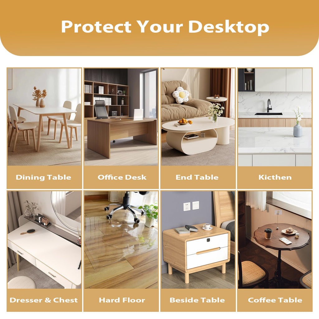 ProsperJoyChant 40x60in Frosted PVC Table Protector 1.4mm Waterproof Pad