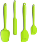 JXWING 4-Piece Silicone Spatula Set with Stainless Steel Core, Green