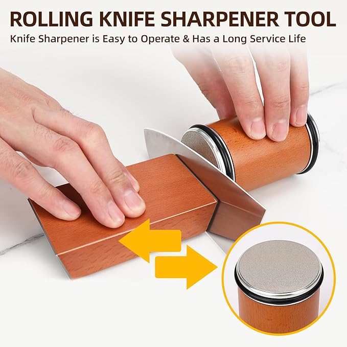 Ailanxin Rolling Knife Sharpener ， Rolling Knife Sharpener Kit Is Suitable For Any Kitchen roller knife sharpener, And The Roller Knife Sharpener Supports Magnetic Tilting At 15 ° And 20 knife