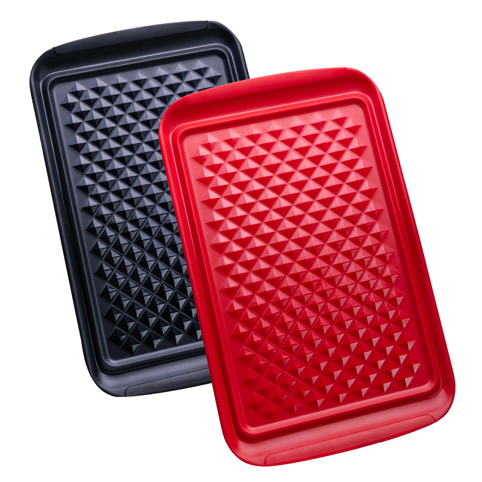LEHAHA Grilling Prep and Serve Trays, BBQ Serving Platter, Melamine Serving Trays for Food, Set of 2, Great Gift for Father's Day, BBQ Lovers, Prefect for Chrismas Festival and Everyday use.
