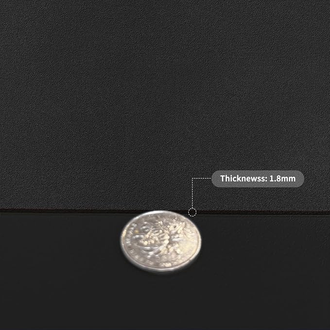 Zinkooat Faux Leather Table Cover,1.8mm Thick,24x48 Inch Desk Cover,Large Desk Mat,Table Protector,Table Cover Protector,Table Protectors for Rectangle Tables(Black+Black,24x48)