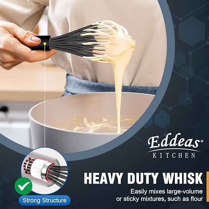 Whisks For Cooking Up To 500°F Silicone Whisk tool Non-Scratch