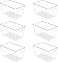 Vtopmart 6 Pack Clear Storage Bins, Pantry Storage Bins with Handle, XL