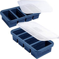 Souper Cubes 1 Cup Silicone Molds for Food with Lids, Blueberry, 2-Pack