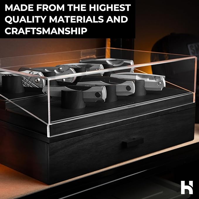 Holme & Hadfield 30 Knife Wooden Pocket Knife Display Case with Drawer