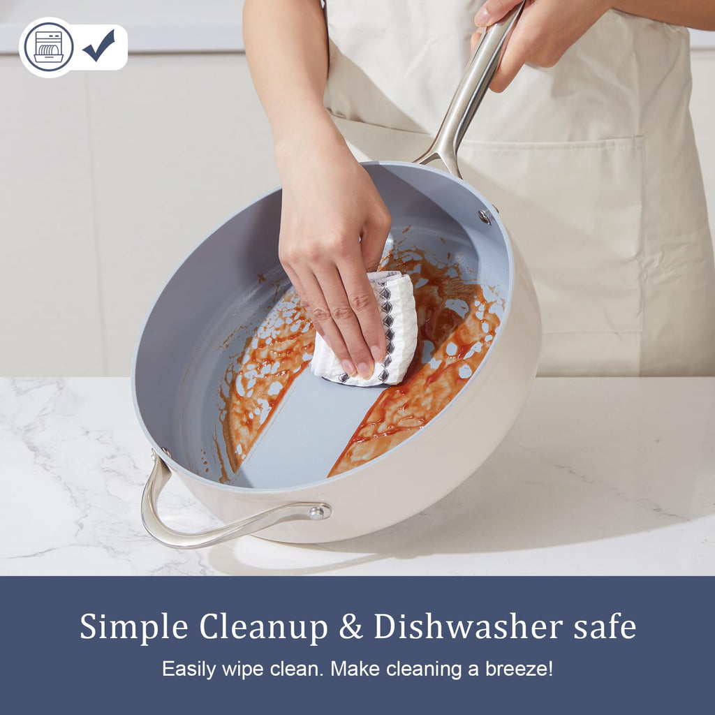 CookinCraze Premium Ceramic Frying Pan, 10 Inch Nonstick Skillet