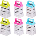Ptwola 6 Pcs Mini Cheese Grater Stainless Steel Box Grater Fine Coarse Handheld Slicer with 4 Sides Small Box Food Shredder Safe Zester for Kitchen Cheese Garlic Ginger Vegetable Potatoes