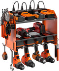 CCCEI Wall Mount Modular Tool Charging Organizer, Orange, 1 Pack, 3 Tier.