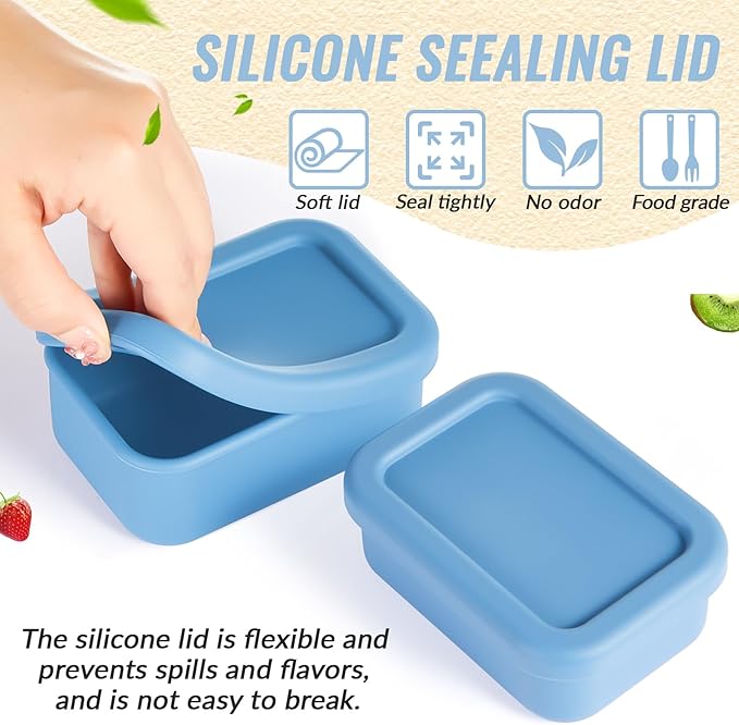 Teenyyou 6 Packs 1 Cup Silicone Freezer Molds with Lids Silicone Soup Freezer Molds Rectangle Reusable Food Preserving Tray Freezing Ice, Leftovers and Meal Prep