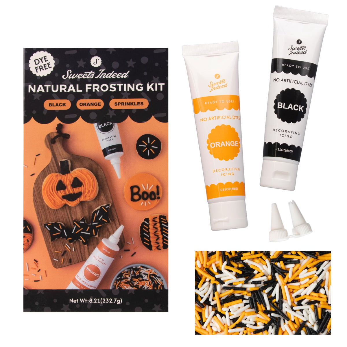 Sweets Indeed Halloween Frosting Decorating Kit with Sprinkles, 11.31 ounces (Holiday)