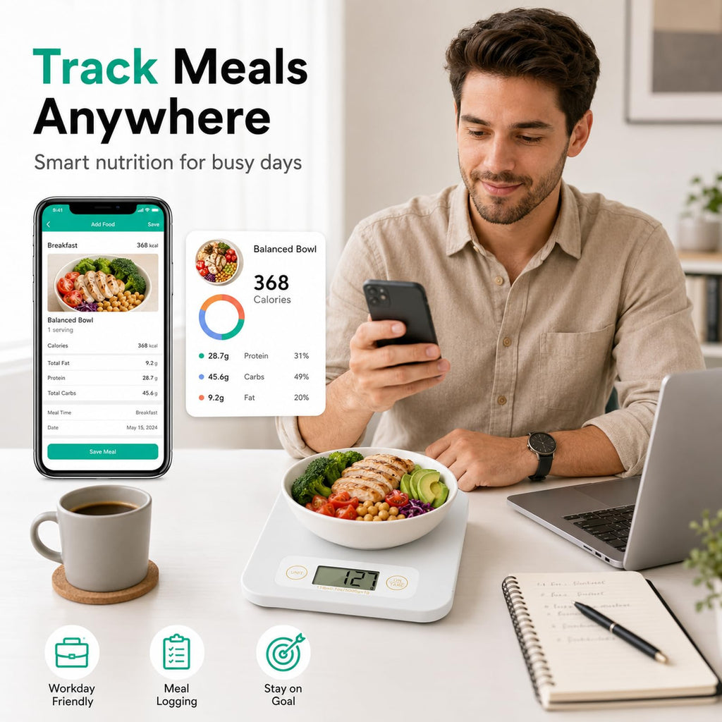 URAMAZ Smart Food Scale with Nutritional Calculator, Digital Kitchen Scale with Bluetooth App for Weight Loss, Food Weight Scale for Diet, Keto, Macro, Calories Counting, Tracking, 11lb
